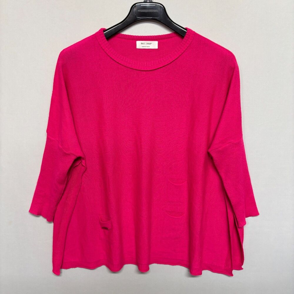 Mersea Women Knit Catalina Pullover Sweater One Size Pink C141 -10